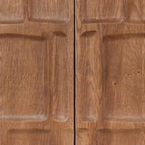 Made from solid oak and finished in a rich cocoa, tall cabinetry is carved with a unique grid-like pattern, for an organic look and textural touch. Interior shelving made from solid mango brings bonus storage to any room. Subtle variations in natural wood graining to be expected Amethyst Home provides interior design, new home construction design consulting, vintage area rugs, and lighting in the Portland metro area.