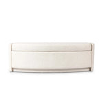 Snow-white performance fabric covers this demilune-shaped trunk for a soft, modern look. Crypton® performance fabric is specially engineered for protection against stains, moisture and odor.As enthusiasts of modern aesthetics at Amethyst, we love the designer inspired Faith Trunk - Crypton Nomad Snow. Amethyst Home provides interior design, new home construction design consulting, vintage area rugs, and lighting in the Omaha metro area.