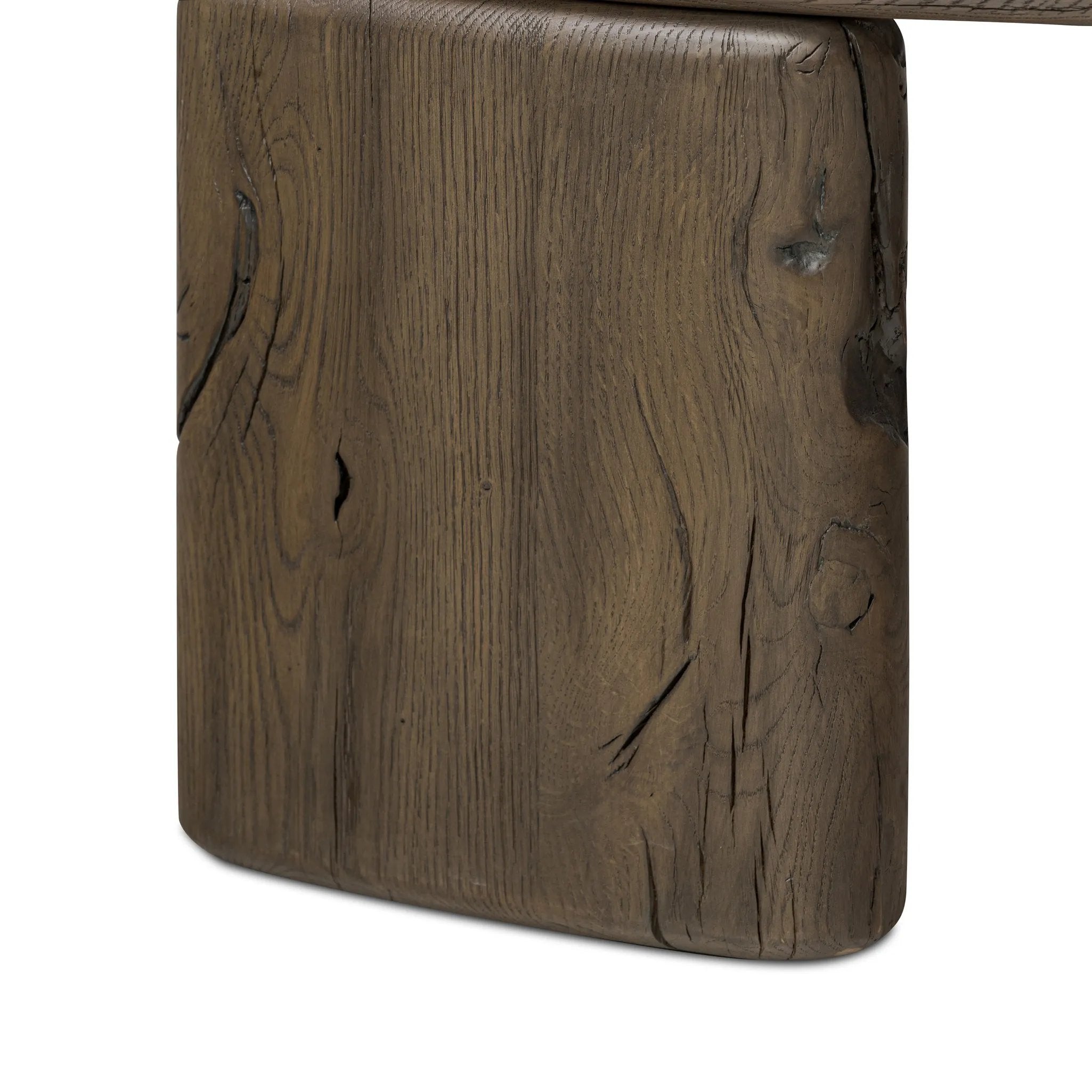 A organically shapely coffee table made from solid reclaimed French oak. Designed in partnership with longtime Four Hands collaborator Thomas Bina and Brazilian designer Ronald Sasson Amethyst Home provides interior design, new home construction design consulting, vintage area rugs, and lighting in the Austin metro area.