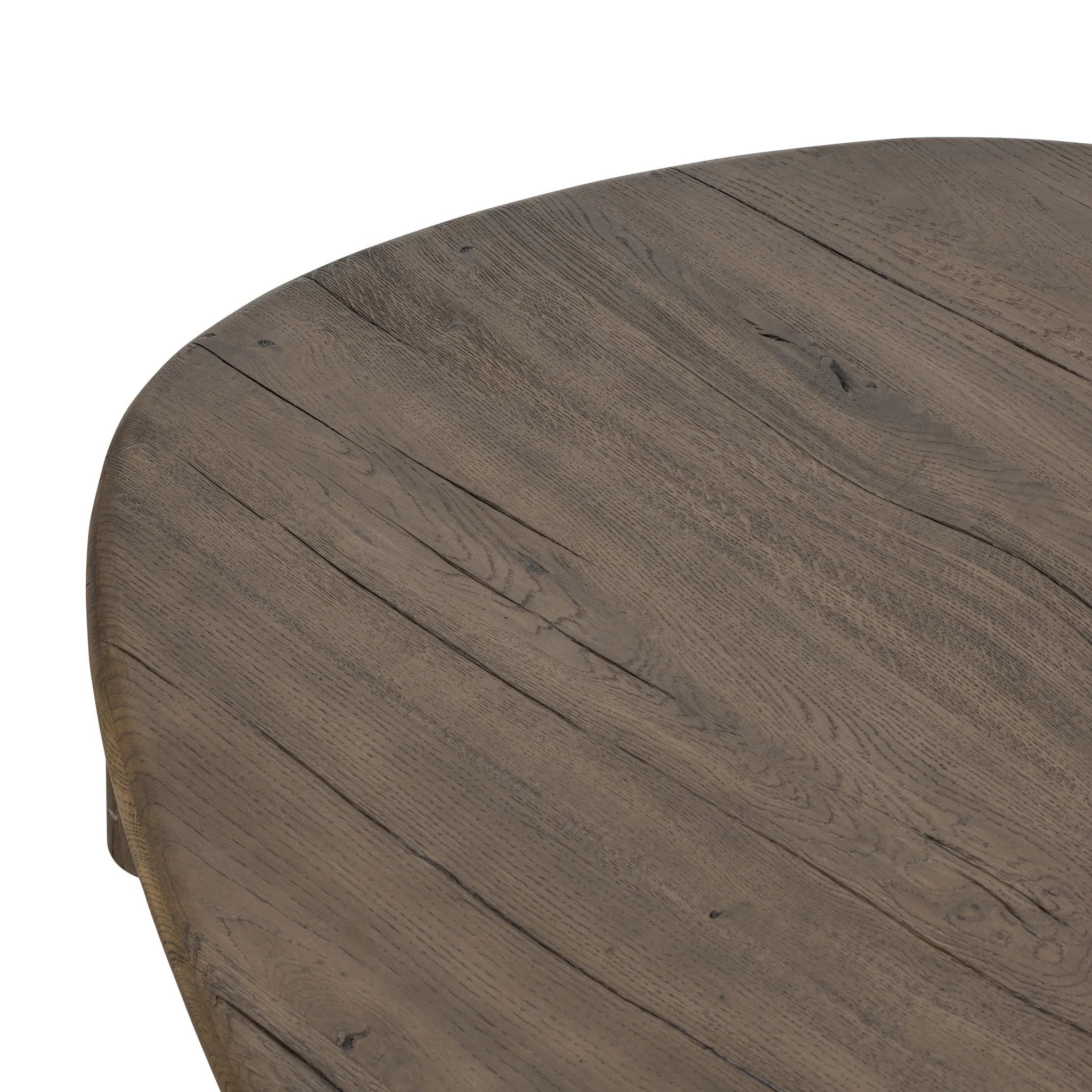 A organically shapely coffee table made from solid reclaimed French oak. Designed in partnership with longtime Four Hands collaborator Thomas Bina and Brazilian designer Ronald Sasson Amethyst Home provides interior design, new home construction design consulting, vintage area rugs, and lighting in the San Diego metro area.