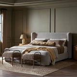 A transitional style to complement your collection, sheltered head and footboards shape a soft, contour-inspired silhouette, grounded by a plinth ash base. With clean lines and all-around cushioning, this upholstered bed brings an inviting look to the bedroom Amethyst Home provides interior design, new home construction design consulting, vintage area rugs, and lighting in the Park City metro area.