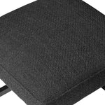 Featuring Ferris Gibson Black Bar + Counter Stool by Four Hands at Amethyst Home. Perfectly sized for the counter, black-finished parawood frames squared seating of high-performance fabric, with black top-grain leather backing. Performance fabrics are specially created to withstand spills, stains, high traffic and wear, ensuring long-term comfort and unmatc. Amethyst Home provides interior design, new home construction design consulting, vintage area rugs, and lighting in the Charlotte metro area.