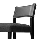 Featuring Ferris Gibson Black Bar + Counter Stool by Four Hands at Amethyst Home. Perfectly sized for the counter, black-finished parawood frames squared seating of high-performance fabric, with black top-grain leather backing. Performance fabrics are specially created to withstand spills, stains, high traffic and wear, ensuring long-term comfort and unmat. Amethyst Home provides interior design, new home construction design consulting, vintage area rugs, and lighting in the Des Moines metro area.