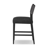 Featuring Ferris Gibson Black Bar + Counter Stool by Four Hands at Amethyst Home. Perfectly sized for the counter, black-finished parawood frames squared seating of high-performance fabric, with black top-grain leather backing. Performance fabrics are specially created to withstand spills, stains, high traffic and wear, ensuring long-term comfort and unm. Amethyst Home provides interior design, new home construction design consulting, vintage area rugs, and lighting in the Laguna Beach metro area.