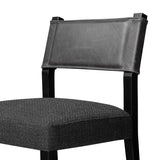 Featuring Ferris Gibson Black Bar + Counter Stool by Four Hands at Amethyst Home. Perfectly sized for the counter, black-finished parawood frames squared seating of high-performance fabric, with black top-grain leather backing. Performance fabrics are specially created to withstand spills, stains, high traffic and wear, ensuring long-term comfort and unmatch. Amethyst Home provides interior design, new home construction design consulting, vintage area rugs, and lighting in the Monterey metro area.