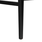Featuring Ferris Gibson Black Bar + Counter Stool by Four Hands at Amethyst Home. Perfectly sized for the counter, black-finished parawood frames squared seating of high-performance fabric, with black top-grain leather backing. Performance fabrics are specially created to withstand spills, stains, high traffic and wear, ensuring long-term comfort and unmatched . Amethyst Home provides interior design, new home construction design consulting, vintage area rugs, and lighting in the Omaha metro area.