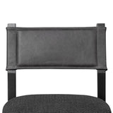 Featuring Ferris Gibson Black Bar + Counter Stool by Four Hands at Amethyst Home. Perfectly sized for the counter, black-finished parawood frames squared seating of high-performance fabric, with black top-grain leather backing. Performance fabrics are specially created to withstand spills, stains, high traffic and wear, ensuring long-term comfort and un. Amethyst Home provides interior design, new home construction design consulting, vintage area rugs, and lighting in the Winter Garden metro area.