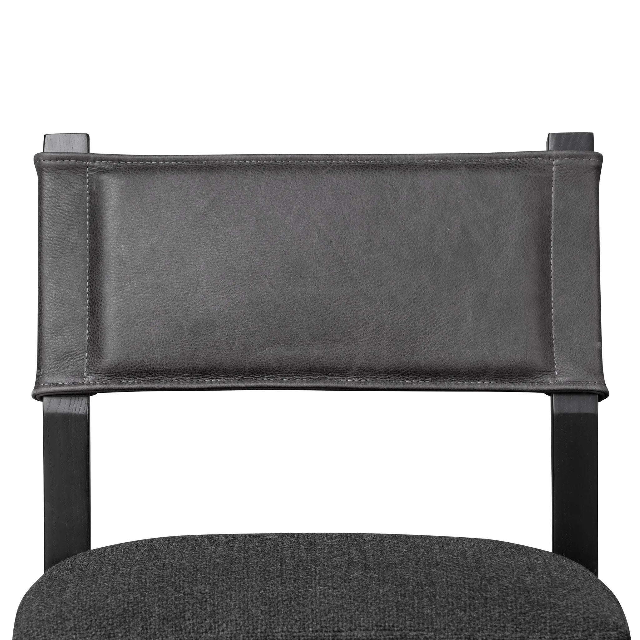 Featuring Ferris Gibson Black Bar + Counter Stool by Four Hands at Amethyst Home. Perfectly sized for the counter, black-finished parawood frames squared seating of high-performance fabric, with black top-grain leather backing. Performance fabrics are specially created to withstand spills, stains, high traffic and wear, ensuring long-term comfort and un. Amethyst Home provides interior design, new home construction design consulting, vintage area rugs, and lighting in the Winter Garden metro area.
