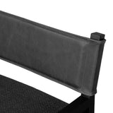 Mixed materials at their finest. Black parawood frames squared seating of high-performance fabric. A top-grain leather back readies this modern-minded armchair for the head of the table. Performance fabrics are specially created to withstand spills, stains, high traffic and wear, ensuring long-term comfort and unmatched durability Amethyst Home provides interior design, new home construction design consulting, vintage area rugs, and lighting in the Charlotte metro area.