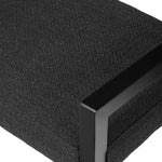 Mixed materials at their finest. Black parawood frames squared seating of high-performance fabric. A top-grain leather back readies this modern-minded armchair for the head of the table. Performance fabrics are specially created to withstand spills, stains, high traffic and wear, ensuring long-term comfort and unmatched durability Amethyst Home provides interior design, new home construction design consulting, vintage area rugs, and lighting in the Monterey metro area.