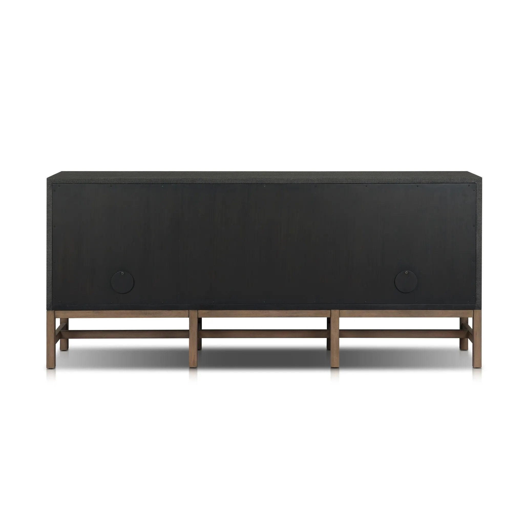 Featuring Fiona Russet Mahogany Sideboard by Four Hands at Amethyst Home. Woven black raffia places a texture-driven twist on sideboard storage. Five roomy drawers and two cabinets feature simple hardware finished in an antique brass, all supported by an open, airy base of solid mahogany.Overall Dimensions: 78.00"w x 18.00"d x 34.50"hWeight : 197.75 lbsMat. Amethyst Home provides interior design, new home construction design consulting, vintage area rugs, and lighting in the Alpharetta metro area.