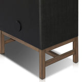 Featuring Fiona Russet Mahogany Sideboard by Four Hands at Amethyst Home. Woven black raffia places a texture-driven twist on sideboard storage. Five roomy drawers and two cabinets feature simple hardware finished in an antique brass, all supported by an open, airy base of solid mahogany.Overall Dimensions: 78.00"w x 18.00"d x 34.50"hWeight : 197.75 lbsMateri. Amethyst Home provides interior design, new home construction design consulting, vintage area rugs, and lighting in the Seattle metro area.