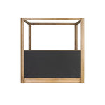 Minimalist and modern, this platform-style canopy bed is framed to a low profile and softened with an upholstered headboard. The character-rich oak's rounded corners and light brown finish add to the bed's fresh appeal Amethyst Home provides interior design, new home construction design consulting, vintage area rugs, and lighting in the Salt Lake City metro area.