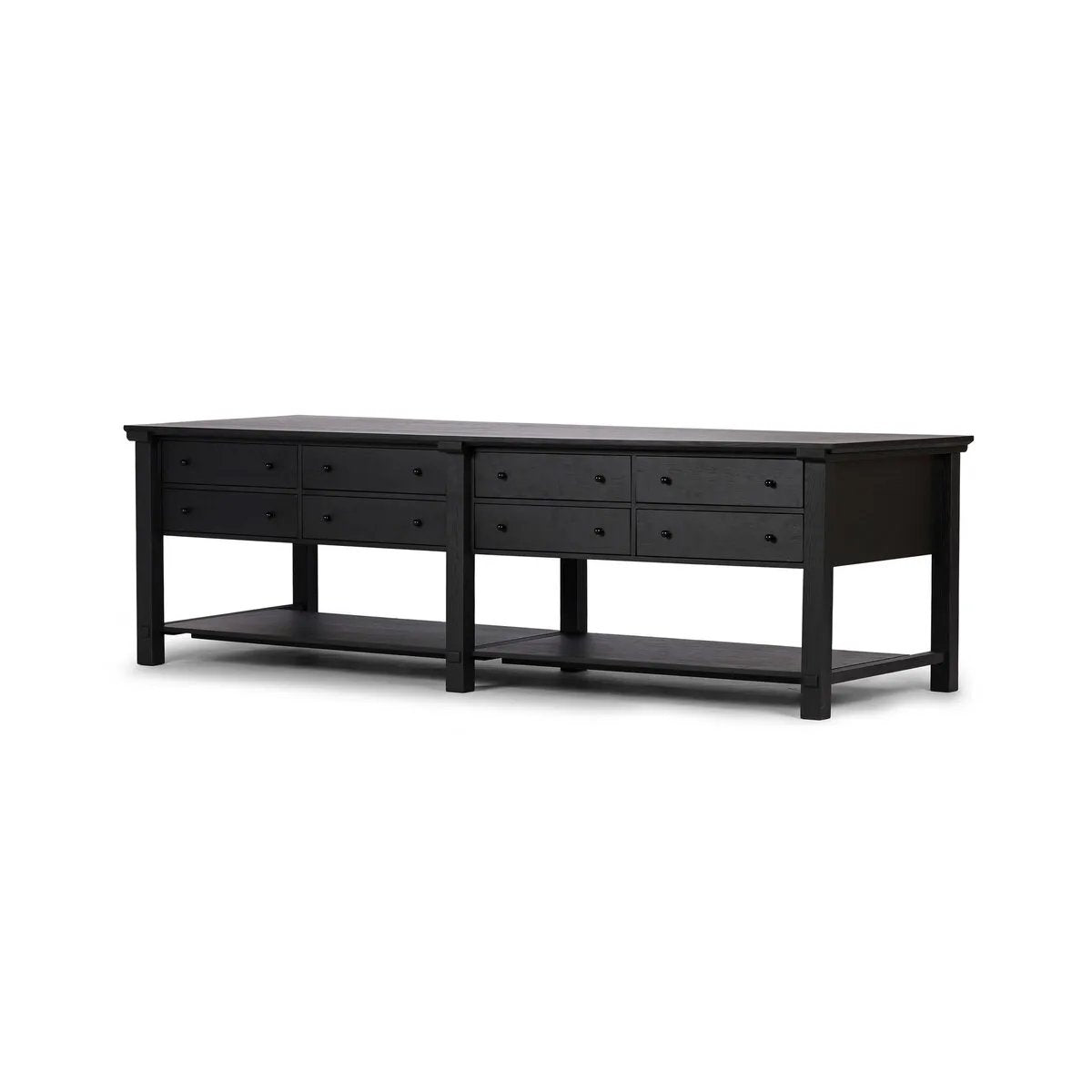 Gardendale Stained Black Oak Veneer Kitchen Island | shipping 09/15/2025