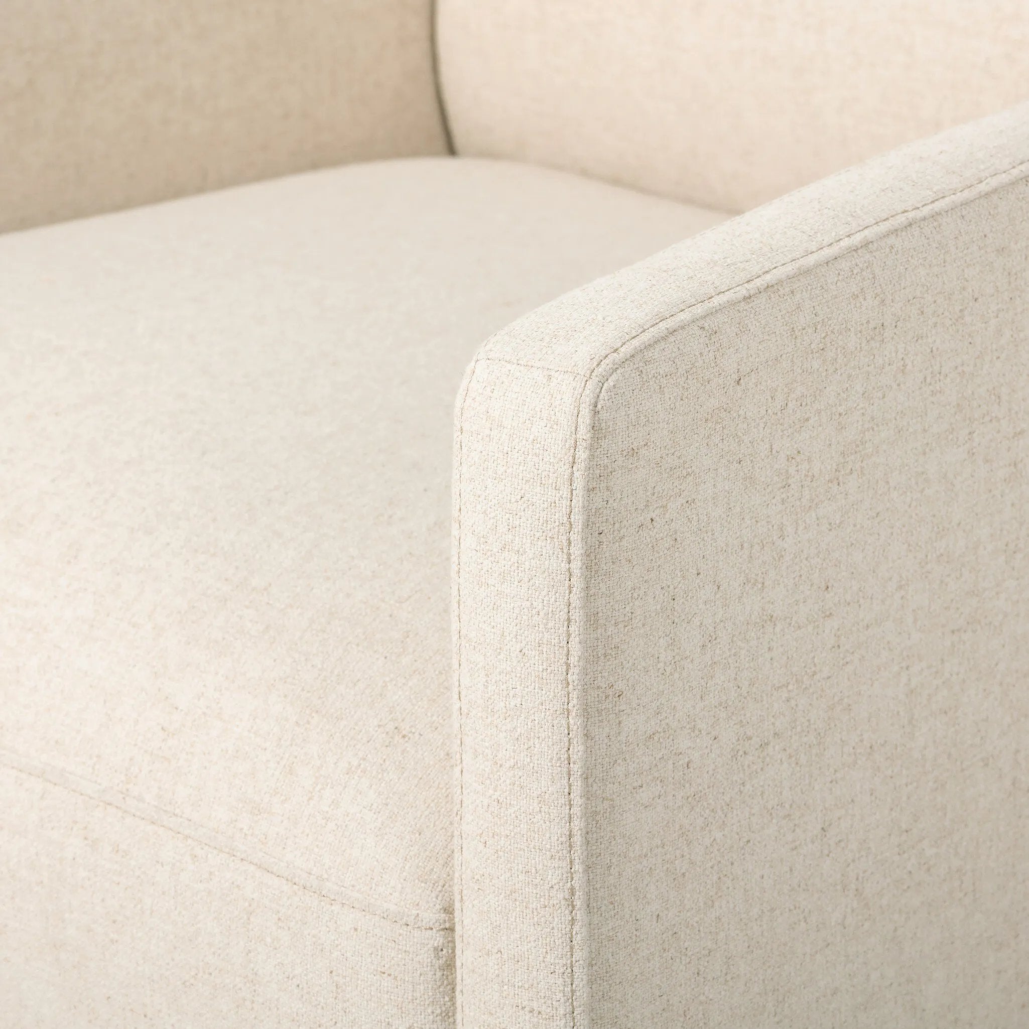 Streamlined proportions meet a reimagined traditional silhouette. Inset with a smooth swivel base, the chair features refined, sleek dimensions and a tiered, upholstered seat deck for a tailored look.As enthusiasts of organic modern design at Amethyst, we love the warm modern inspired Gianna Swivel Chair - Antwerp Natural. Amethyst Home provides interior design, new home construction design consulting, vintage area rugs, and lighting in the Dallas metro area.