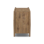 The traditional spindle structure brought to modern speed. Made from weathered oak, the sideboard brings generous storage space to dining and entertaining, working into a range of spaces and collections with ease. Simple cylindrical hardware is finished in an aged bronze Amethyst Home provides interior design, new home construction design consulting, vintage area rugs, and lighting in the Monterey metro area.