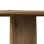 Made from weathered oak, simple lines and a light, rustic finish play up the natural beauty of this double pedestal dining table Amethyst Home provides interior design, new home construction design consulting, vintage area rugs, and lighting in the Calabasas metro area.