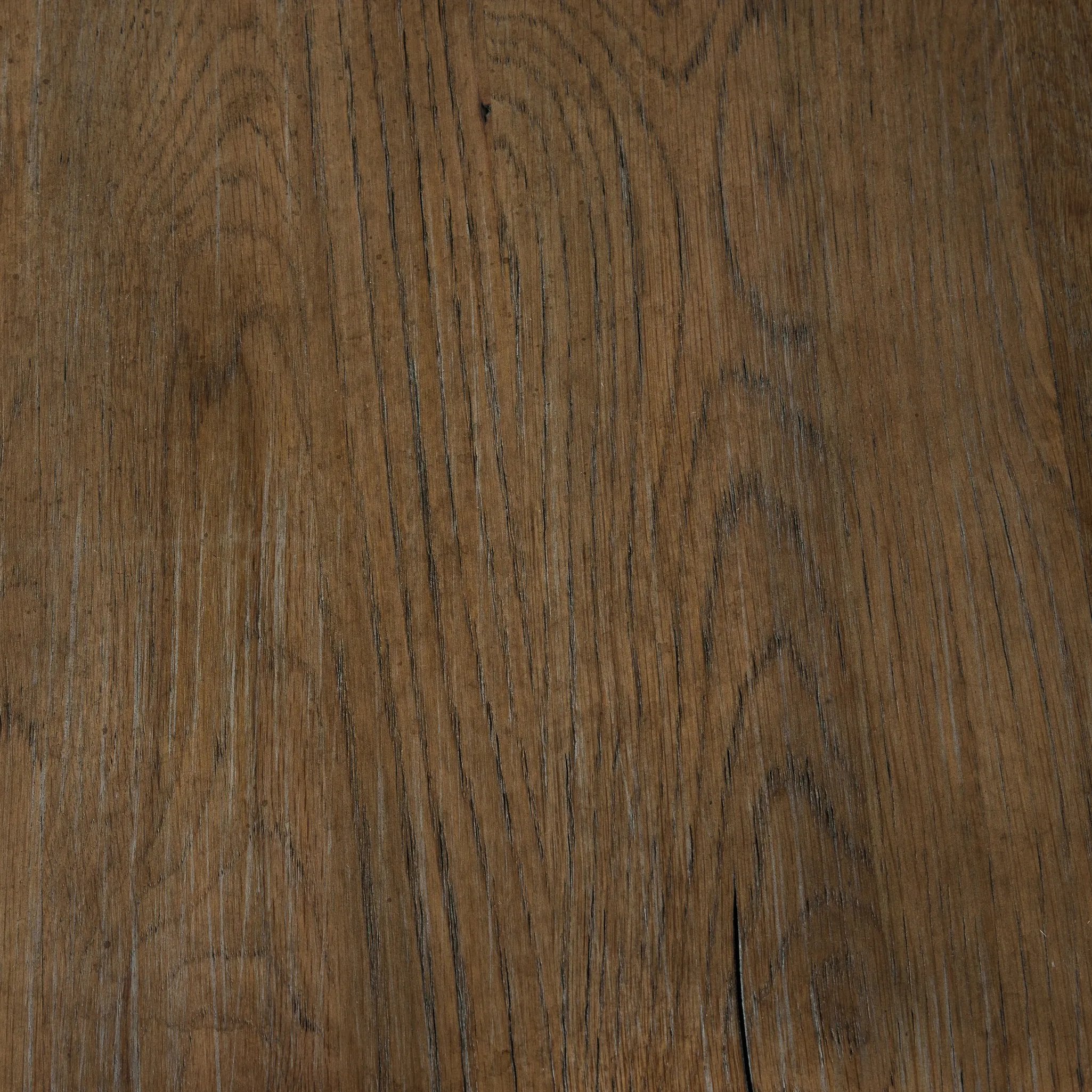 Made from weathered oak, simple lines and a light, rustic finish play up the natural beauty of this double pedestal dining table Amethyst Home provides interior design, new home construction design consulting, vintage area rugs, and lighting in the Seattle metro area.