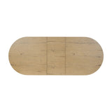 Make space to gather around. This extendable dining table is crafted from drifted oak veneer with a semi-trestle base, thick legs and an oval-shaped surface. The extension expands the table from 84" to a roomier 104" Amethyst Home provides interior design, new home construction design consulting, vintage area rugs, and lighting in the Portland metro area.