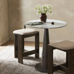 Featuring Goetz Honed White Marble Counter Table by Four Hands at Amethyst Home. For this fresh take on traditional tulip shaping, a solid oak base pairs with a solid marble tabletop. Perfectly sized for the counter.
Overall Dimensions: 32.0" L x 32.0 " W x 36.5" H
Collection: AllstonColors: Honed White Marble, Brown OakMaterials: Solid Marble, Solid OakWeight. Amethyst Home provides interior design, new home construction design consulting, vintage area rugs, and lighting in the Austin metro area.