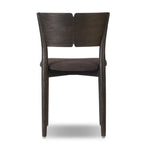 Inspired by simple Scandinavian styling, a dark-finished parawood stool's slit-back metal inlay adds a decorative touch. Easy curves from bent wood give a smooth silhouette. Upholstered with a thin seat cushion upholstered in black performance fabric, perfect for everyday dining. Amethyst Home provides interior design, new home construction design consulting, vintage area rugs, and lighting in the Monterey metro area.