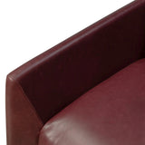 A bold chair design inspired by Italian modernism. Made from burgundy top-grain leather, with a wide format that contrasts slimmer chamfered legs leaving airiness underneath. The result: A beautiful balance of scale.As enthusiasts of clean aesthetics at Amethyst, we love the warm modern inspired Graford Chair - Dulane Burgundy. Amethyst Home provides interior design, new home construction design consulting, vintage area rugs, and lighting in the Calabasas metro area.