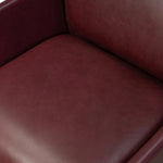 A bold chair design inspired by Italian modernism. Made from burgundy top-grain leather, with a wide format that contrasts slimmer chamfered legs leaving airiness underneath. The result: A beautiful balance of scale.As enthusiasts of clean aesthetics at Amethyst, we love the warm modern inspired Graford Chair - Dulane Burgundy. Amethyst Home provides interior design, new home construction design consulting, vintage area rugs, and lighting in the Park City metro area.
