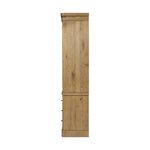 Large, traditional cabinetry of honey-finished oak brings a timeless look — and plenty of storage — to any room in the house. Sliding glass doors modernize this heritage-inspired piece, so you can style your favorite books and belongings. Six roomy drawers create endless storage possibilities for your space Amethyst Home provides interior design, new home construction design consulting, vintage area rugs, and lighting in the Dallas metro area.