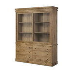 Large, traditional cabinetry of honey-finished oak brings a timeless look — and plenty of storage — to any room in the house. Sliding glass doors modernize this heritage-inspired piece, so you can style your favorite books and belongings. Six roomy drawers create endless storage possibilities for your space Amethyst Home provides interior design, new home construction design consulting, vintage area rugs, and lighting in the Scottsdale metro area.