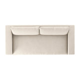 Welcome to the modern lounging essential. A timeless track arm sofa is upholstered in a neutral oatmeal performance fabric and finished with wooden block legs. Performance fabrics are specially created to withstand spills, stains, high traffic and wear, ensuring long-term comfort and unmatched durability Amethyst Home provides interior design, new home construction design consulting, vintage area rugs, and lighting in the Park City metro area.