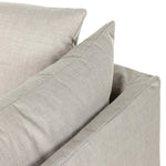 A slipcovered sofa made for modern living. Shelter arms and big, pillow-inspired cushions are covered in a durable comfortable fabric prime for lounging. Performance fabrics are specially created to withstand spills, stains, high traffic and wear, ensuring long-term comfort and unmatched durability Amethyst Home provides interior design, new home construction design consulting, vintage area rugs, and lighting in the Seattle metro area.