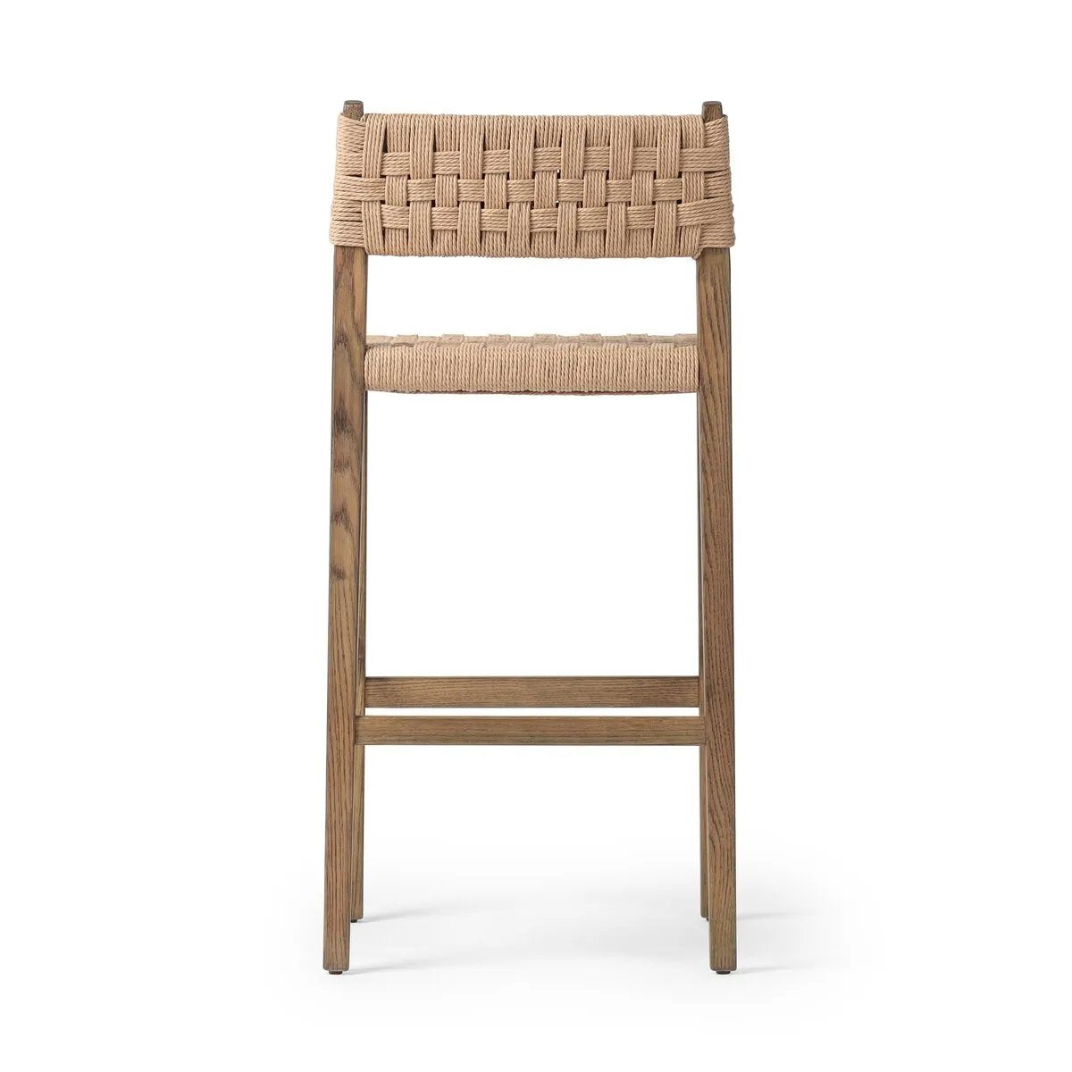 Featuring Hamlin Double Twisted Paper Cord Bar Stool by Four Hands at Amethyst Home. The Hamlin Double Twisted Paper Cord Bar Stool is expertly crafted with durable, high-quality materials. Its unique cord design provides both style and support, making it the perfect addition to any space. With its sturdy construction, this stool offers long-lasting use for yo. Amethyst Home provides interior design, new home construction design consulting, vintage area rugs, and lighting in the Austin metro area.