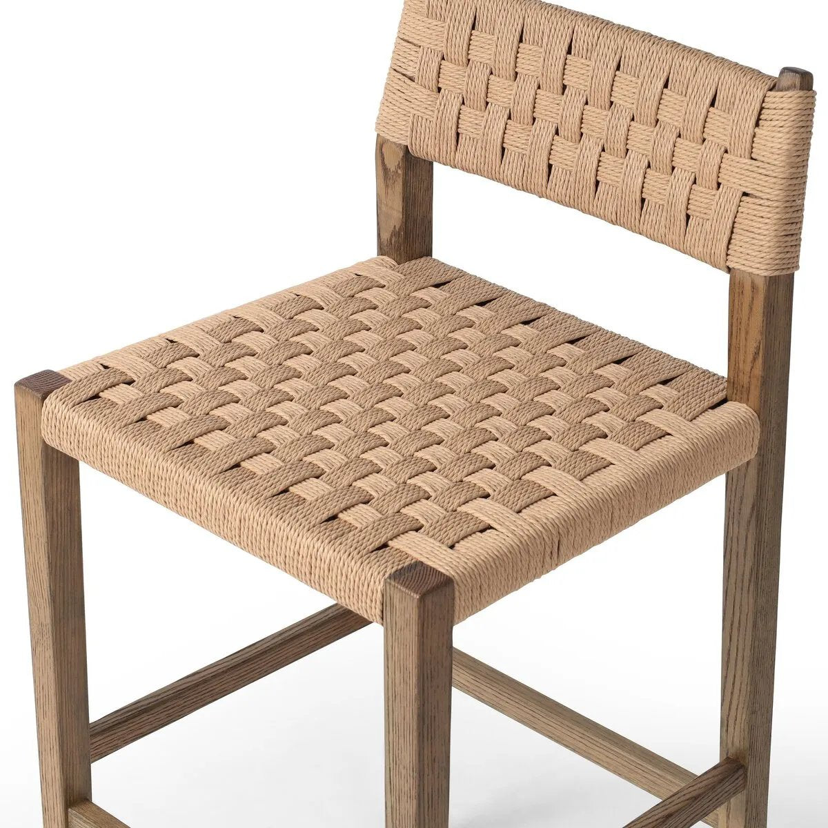 Featuring Hamlin Double Twisted Paper Cord Bar Stool by Four Hands at Amethyst Home. The Hamlin Double Twisted Paper Cord Bar Stool is expertly crafted with durable, high-quality materials. Its unique cord design provides both style and support, making it the perfect addition to any space. With its sturdy construction, this stool offers long-lasting use for y. Amethyst Home provides interior design, new home construction design consulting, vintage area rugs, and lighting in the Seattle metro area.