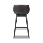 Featuring Hannah Sonoma Black Swivel Bar + Counter Stool by Four Hands at Amethyst Home. BarOverall Dimensions: 21.75"w x 20.50"d x 40.75"hWeight: 23.81 lbsCounterOverall Dimensions: 21.75"w x 20.50"d x 36.75"hWeight: 21.61 lbsMaterials: Top Grain Leather, Solid Oak, Solid Ash. Amethyst Home provides interior design, new home construction design consulting, vintage area rugs, and lighting in the Boston metro area.