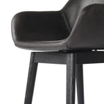 Featuring Hannah Sonoma Black Swivel Bar + Counter Stool by Four Hands at Amethyst Home. BarOverall Dimensions: 21.75"w x 20.50"d x 40.75"hWeight: 23.81 lbsCounterOverall Dimensions: 21.75"w x 20.50"d x 36.75"hWeight: 21.61 lbsMaterials: Top Grain Leather, Solid Oak, Solid Ash. Amethyst Home provides interior design, new home construction design consulting, vintage area rugs, and lighting in the Des Moines metro area.