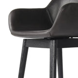 Featuring Hannah Sonoma Black Swivel Bar + Counter Stool by Four Hands at Amethyst Home. BarOverall Dimensions: 21.75"w x 20.50"d x 40.75"hWeight: 23.81 lbsCounterOverall Dimensions: 21.75"w x 20.50"d x 36.75"hWeight: 21.61 lbsMaterials: Top Grain Leather, Solid Oak, Solid Ash. Amethyst Home provides interior design, new home construction design consulting, vintage area rugs, and lighting in the Des Moines metro area.