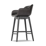 Featuring Hannah Sonoma Black Swivel Bar + Counter Stool by Four Hands at Amethyst Home. BarOverall Dimensions: 21.75"w x 20.50"d x 40.75"hWeight: 23.81 lbsCounterOverall Dimensions: 21.75"w x 20.50"d x 36.75"hWeight: 21.61 lbsMaterials: Top Grain Leather, Solid Oak, Solid Ash. Amethyst Home provides interior design, new home construction design consulting, vintage area rugs, and lighting in the Kansas City metro area.