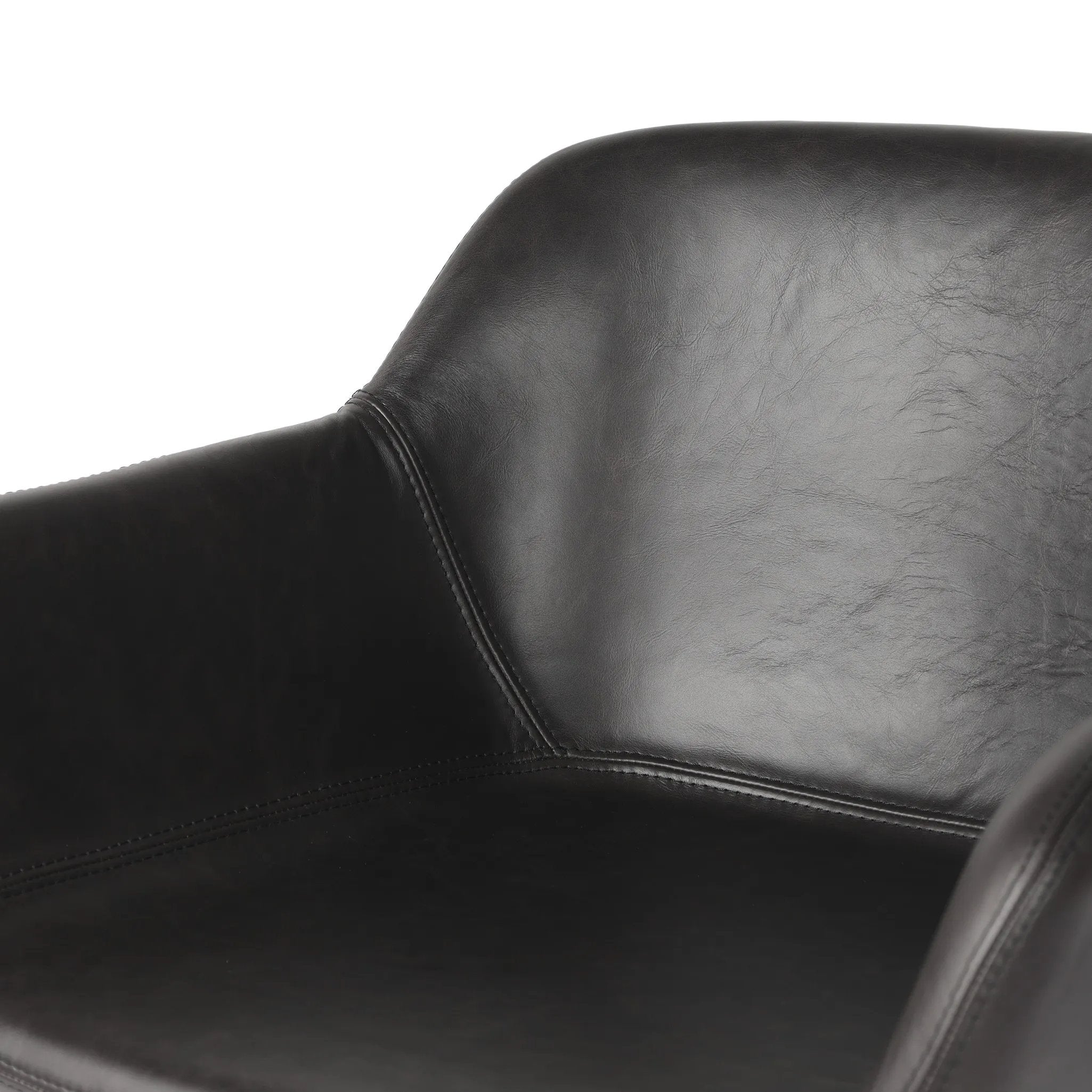 Featuring Hannah Sonoma Black Swivel Bar + Counter Stool by Four Hands at Amethyst Home. BarOverall Dimensions: 21.75"w x 20.50"d x 40.75"hWeight: 23.81 lbsCounterOverall Dimensions: 21.75"w x 20.50"d x 36.75"hWeight: 21.61 lbsMaterials: Top Grain Leather, Solid Oak, Solid Ash. Amethyst Home provides interior design, new home construction design consulting, vintage area rugs, and lighting in the Los Angeles metro area.