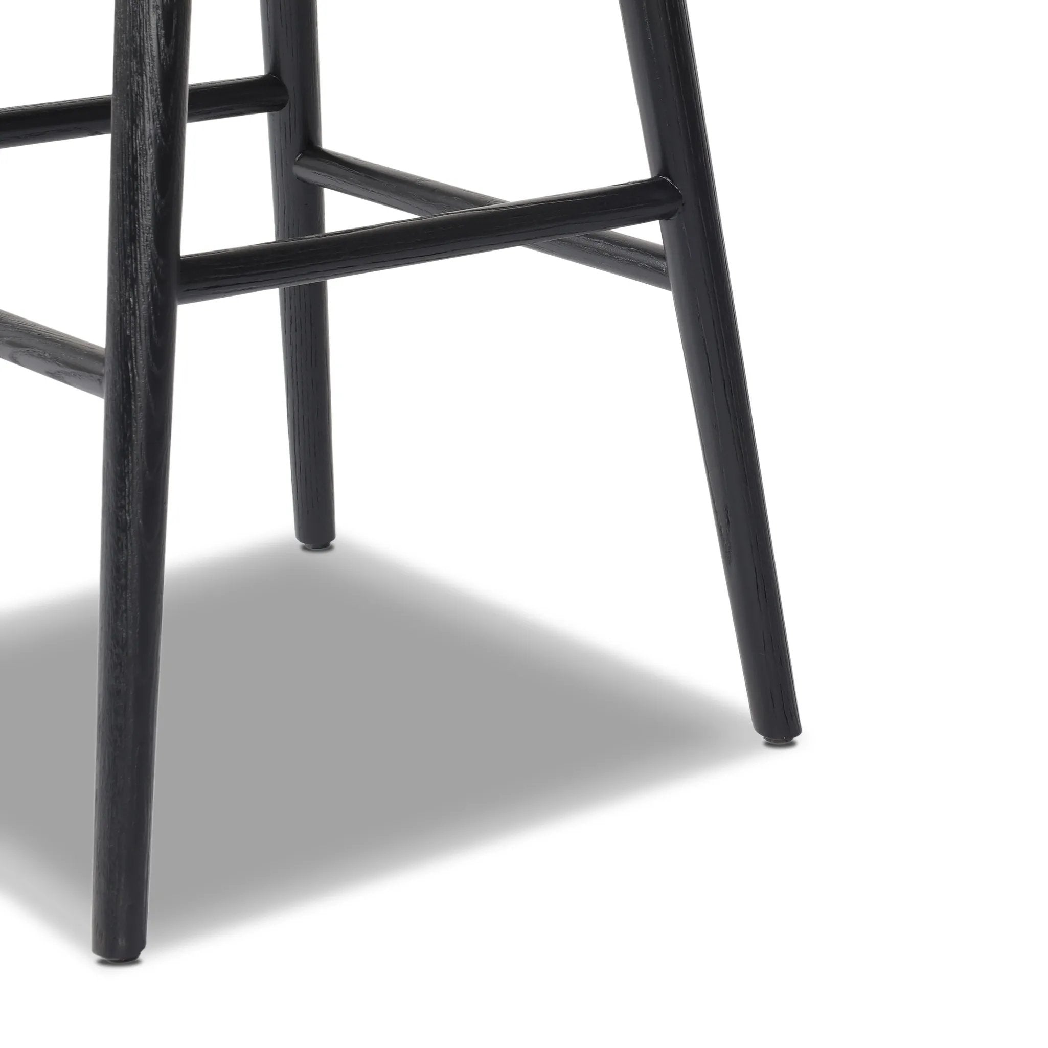 Featuring Hannah Sonoma Black Swivel Bar + Counter Stool by Four Hands at Amethyst Home. BarOverall Dimensions: 21.75"w x 20.50"d x 40.75"hWeight: 23.81 lbsCounterOverall Dimensions: 21.75"w x 20.50"d x 36.75"hWeight: 21.61 lbsMaterials: Top Grain Leather, Solid Oak, Solid Ash. Amethyst Home provides interior design, new home construction design consulting, vintage area rugs, and lighting in the Park City metro area.