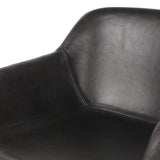 Featuring Hannah Sonoma Black Swivel Bar + Counter Stool by Four Hands at Amethyst Home. BarOverall Dimensions: 21.75"w x 20.50"d x 40.75"hWeight: 23.81 lbsCounterOverall Dimensions: 21.75"w x 20.50"d x 36.75"hWeight: 21.61 lbsMaterials: Top Grain Leather, Solid Oak, Solid Ash. Amethyst Home provides interior design, new home construction design consulting, vintage area rugs, and lighting in the San Diego metro area.