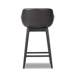 Featuring Hannah Sonoma Black Swivel Bar + Counter Stool by Four Hands at Amethyst Home. BarOverall Dimensions: 21.75"w x 20.50"d x 40.75"hWeight: 23.81 lbsCounterOverall Dimensions: 21.75"w x 20.50"d x 36.75"hWeight: 21.61 lbsMaterials: Top Grain Leather, Solid Oak, Solid Ash. Amethyst Home provides interior design, new home construction design consulting, vintage area rugs, and lighting in the Scottsdale metro area.