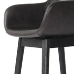 Featuring Hannah Sonoma Black Swivel Bar + Counter Stool by Four Hands at Amethyst Home. BarOverall Dimensions: 21.75"w x 20.50"d x 40.75"hWeight: 23.81 lbsCounterOverall Dimensions: 21.75"w x 20.50"d x 36.75"hWeight: 21.61 lbsMaterials: Top Grain Leather, Solid Oak, Solid Ash. Amethyst Home provides interior design, new home construction design consulting, vintage area rugs, and lighting in the Washington metro area.