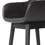 Featuring Hannah Sonoma Black Swivel Bar + Counter Stool by Four Hands at Amethyst Home. BarOverall Dimensions: 21.75"w x 20.50"d x 40.75"hWeight: 23.81 lbsCounterOverall Dimensions: 21.75"w x 20.50"d x 36.75"hWeight: 21.61 lbsMaterials: Top Grain Leather, Solid Oak, Solid Ash. Amethyst Home provides interior design, new home construction design consulting, vintage area rugs, and lighting in the Washington metro area.