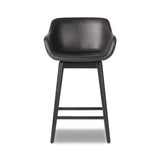 Featuring Hannah Sonoma Black Swivel Bar + Counter Stool by Four Hands at Amethyst Home. BarOverall Dimensions: 21.75"w x 20.50"d x 40.75"hWeight: 23.81 lbsCounterOverall Dimensions: 21.75"w x 20.50"d x 36.75"hWeight: 21.61 lbsMaterials: Top Grain Leather, Solid Oak, Solid Ash. Amethyst Home provides interior design, new home construction design consulting, vintage area rugs, and lighting in the Winter Garden metro area.