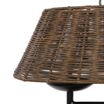 Featuring Harwick Jet Black Table Lamp by Four Hands at Amethyst Home. Craft a warm vibe in any space with a texture-driven table lamp of brown-finished rattan. Black iron shapes a double-arm base with traditional ogee-edge detailing, while a pill-shaped woven shade lets light through to set just the right mood.Overall Dimensions: 20.00"w x 14.00"d x 19.50". Amethyst Home provides interior design, new home construction design consulting, vintage area rugs, and lighting in the Calabasas metro area.