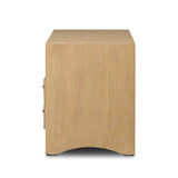 Simple while detailed, this nightstand's trimmed out scallop reeding adds subtle movement and soft texture, complemented by arched side panel legs. Two drawers plus an open shelf bring lots of storage space to the bedside.As enthusiasts of clean materials at Amethyst, we love the nature inspired Hazel Nightstand. Amethyst Home provides interior design, new home construction design consulting, vintage area rugs, and lighting in the Portland metro area.