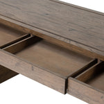 Featuring Henry Rustic Grey Veneer Desk by Four Hands at Amethyst Home. Made from solid reclaimed oak finished in a rustic grey, this slim-profile desk shapes subtly curved corners, bringing a handcrafted look to a minimalist form. Designed in partnership with longtime Four Hands collaborator Thomas Bina and Brazilian designer Ronald Sasson.Overall Dimensions:. Amethyst Home provides interior design, new home construction design consulting, vintage area rugs, and lighting in the Boston metro area.