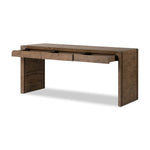 Featuring Henry Rustic Grey Veneer Desk by Four Hands at Amethyst Home. Made from solid reclaimed oak finished in a rustic grey, this slim-profile desk shapes subtly curved corners, bringing a handcrafted look to a minimalist form. Designed in partnership with longtime Four Hands collaborator Thomas Bina and Brazilian designer Ronald Sasson.Overall Dimensions. Amethyst Home provides interior design, new home construction design consulting, vintage area rugs, and lighting in the Seattle metro area.