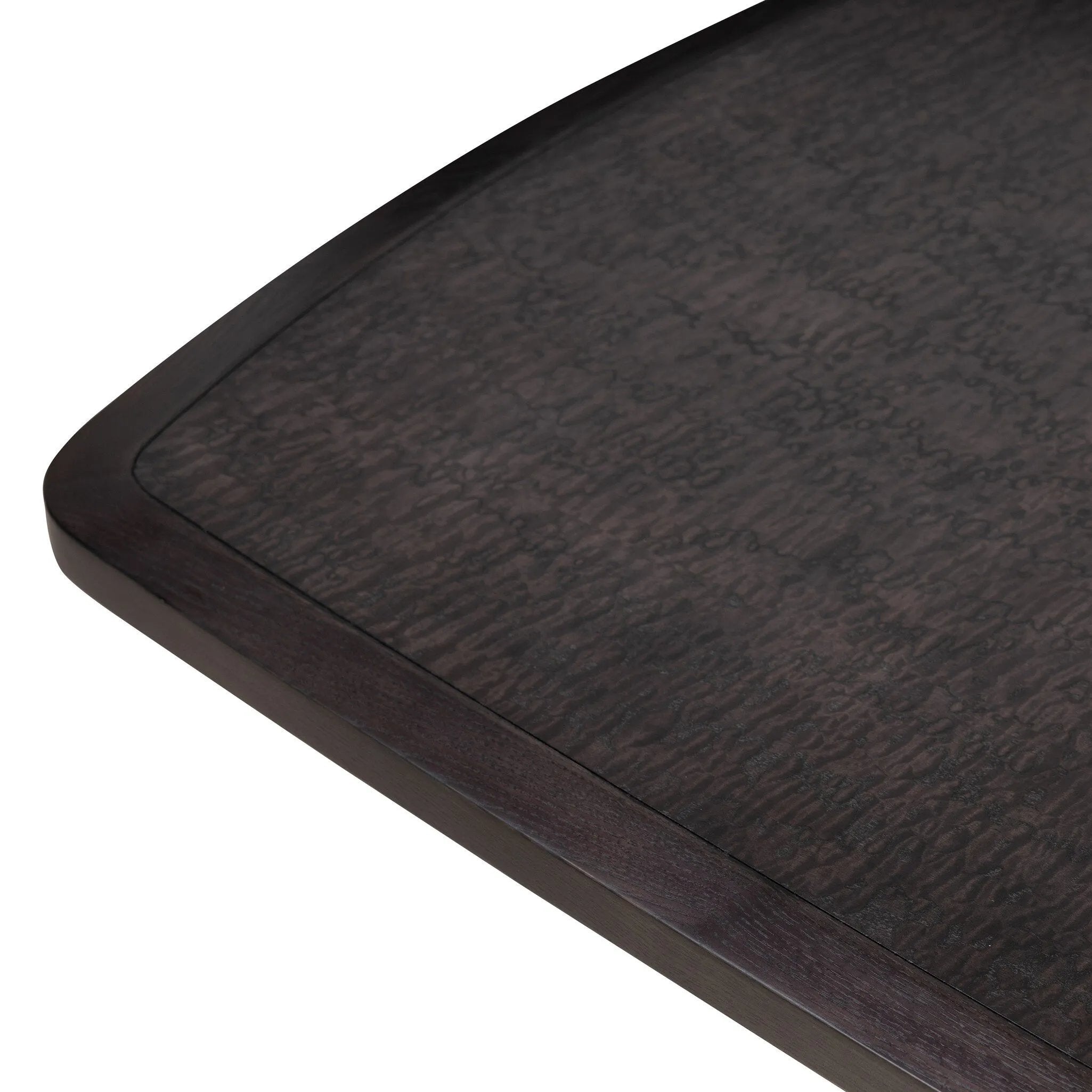 A timeless piece further elevated by its unique finish. Tark finish stops short of fully penetratung the wood, resulting in a beautiful, subtly plum-colored hue.As lovers of luxe materials at Amethyst, we love the optimistic inspired Hera Dining Table - Dark Tamo Ash. Amethyst Home provides interior design, new home construction design consulting, vintage area rugs, and lighting in the Austin metro area.
