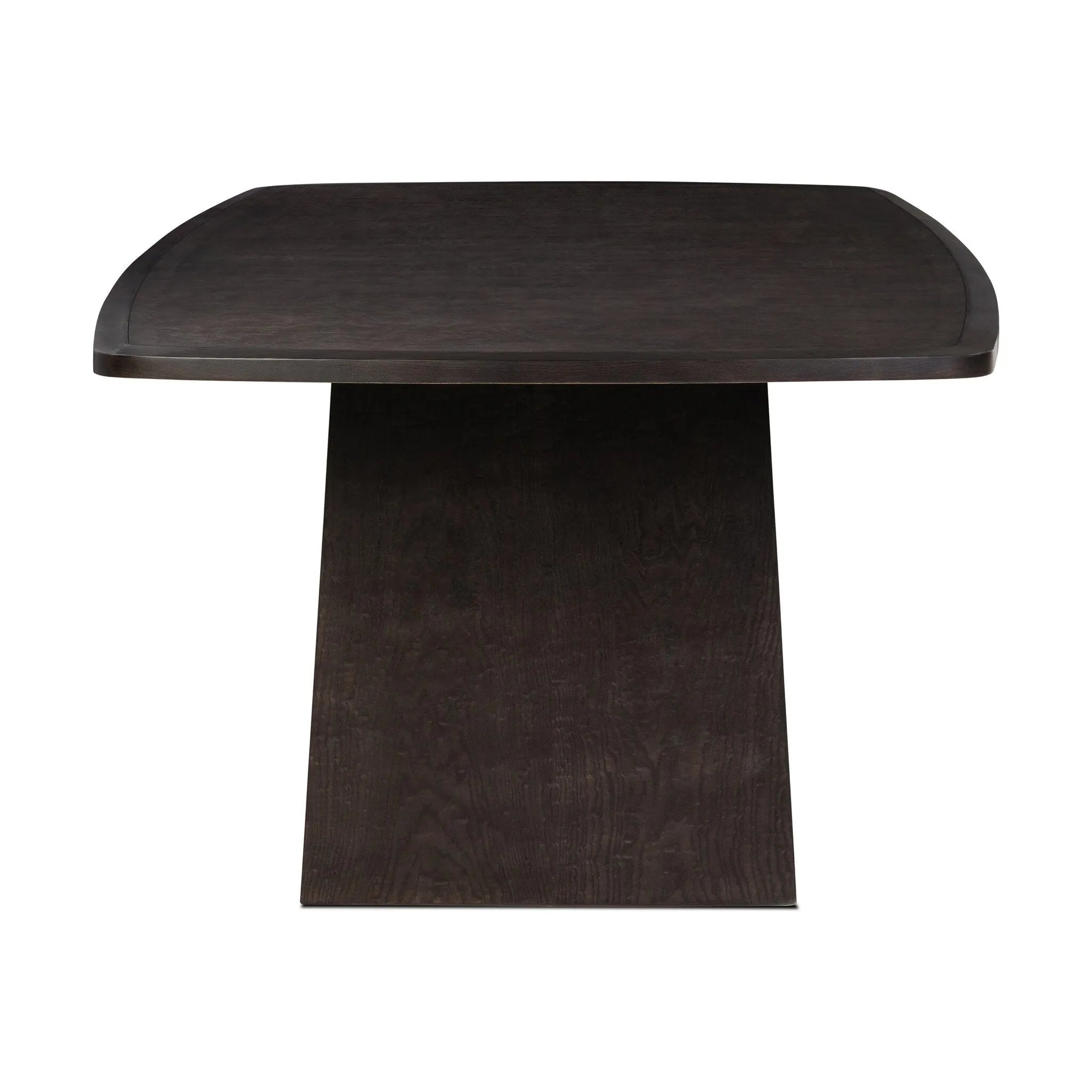 A timeless piece further elevated by its unique finish. Tark finish stops short of fully penetratung the wood, resulting in a beautiful, subtly plum-colored hue.As lovers of luxe materials at Amethyst, we love the optimistic inspired Hera Dining Table - Dark Tamo Ash. Amethyst Home provides interior design, new home construction design consulting, vintage area rugs, and lighting in the Boston metro area.